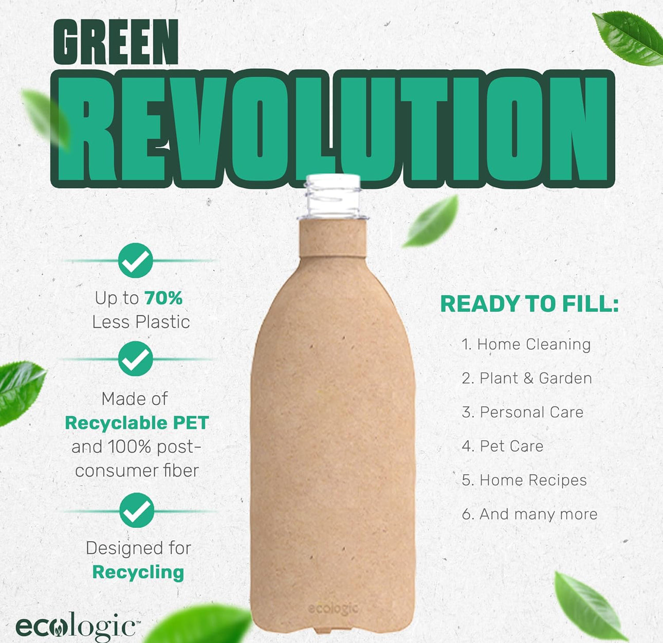 EcoLogic Hybrid Refillable Pump Bottle, 16oz