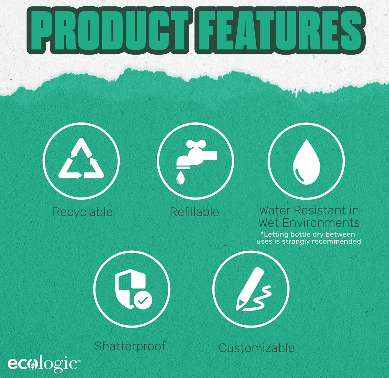 EcoLogic Hybrid Refillable Pump Bottle, 16oz