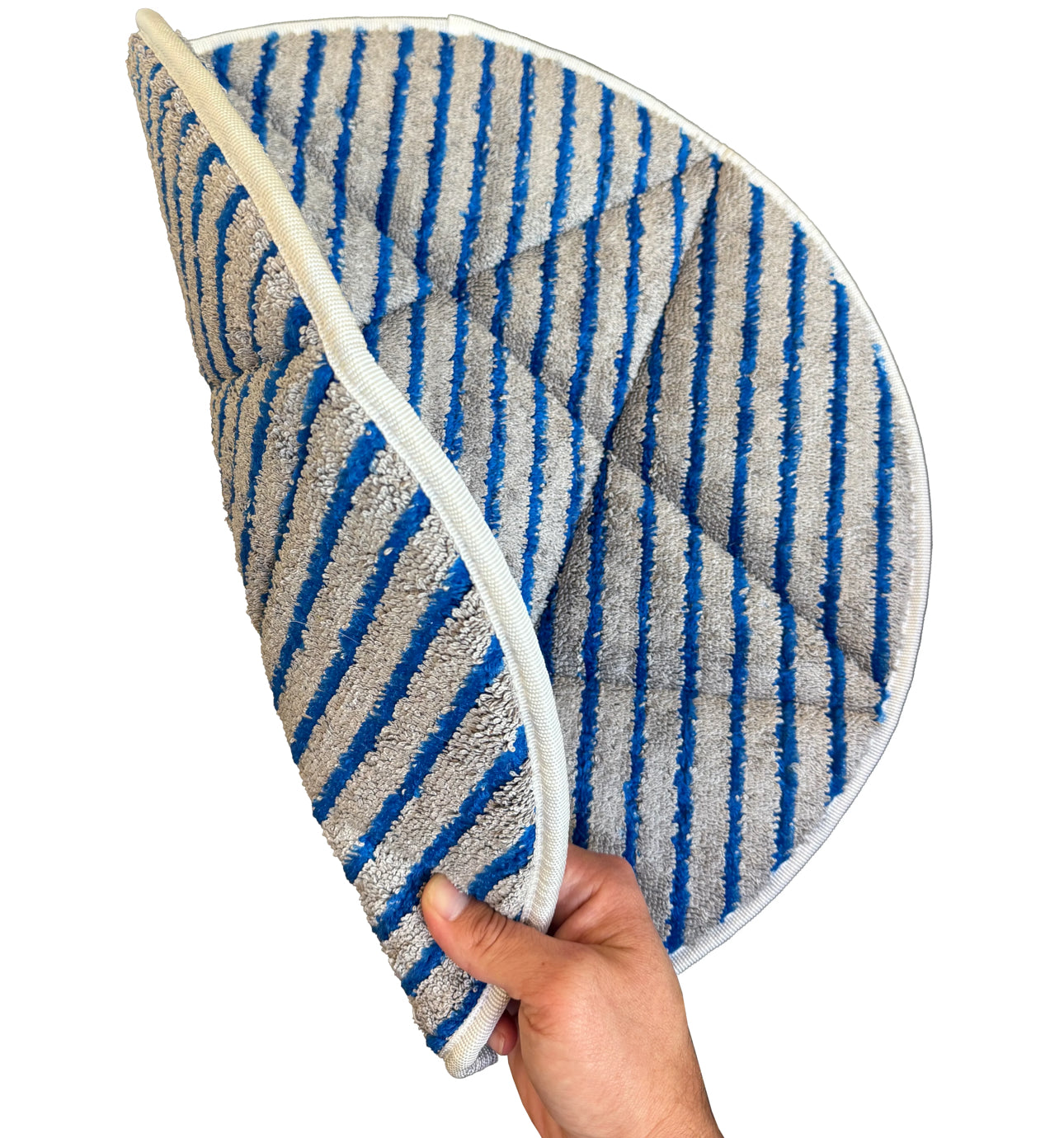 Gray Microfiber Carpet Bonnet with Scrub Strips