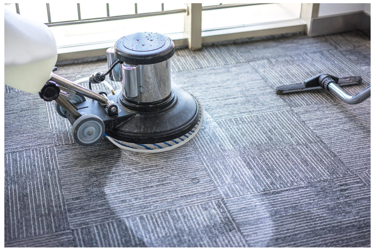 Gray Microfiber Carpet Bonnet with Scrub Strips